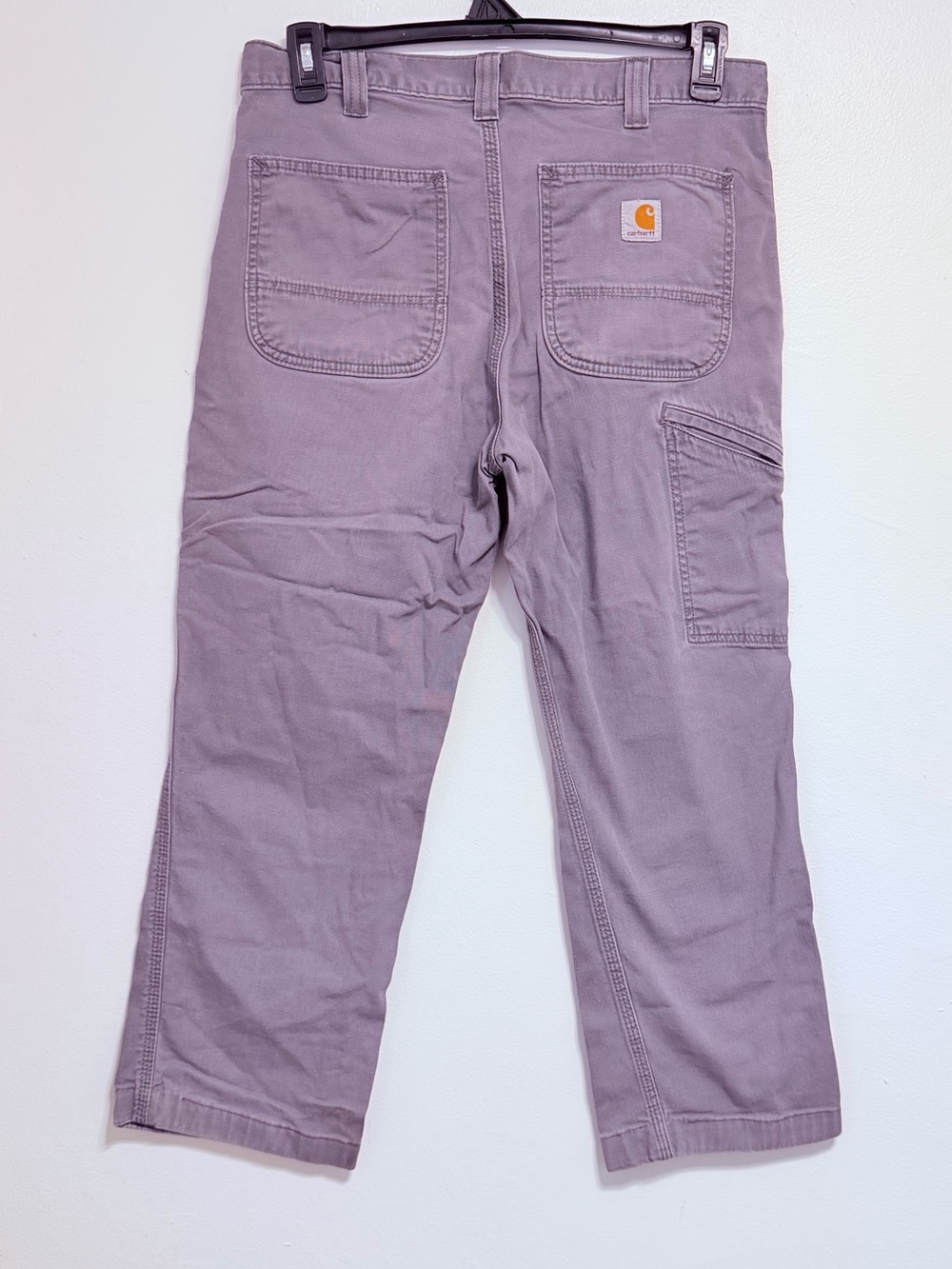 Carhartt Jeans Mens 32x28 Gray Relaxed Fit Stretch Canvas Utility Media Pocket